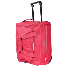 DR638 Weekend Travel Mid Size Bag Wheeled Holdall Duffle Red