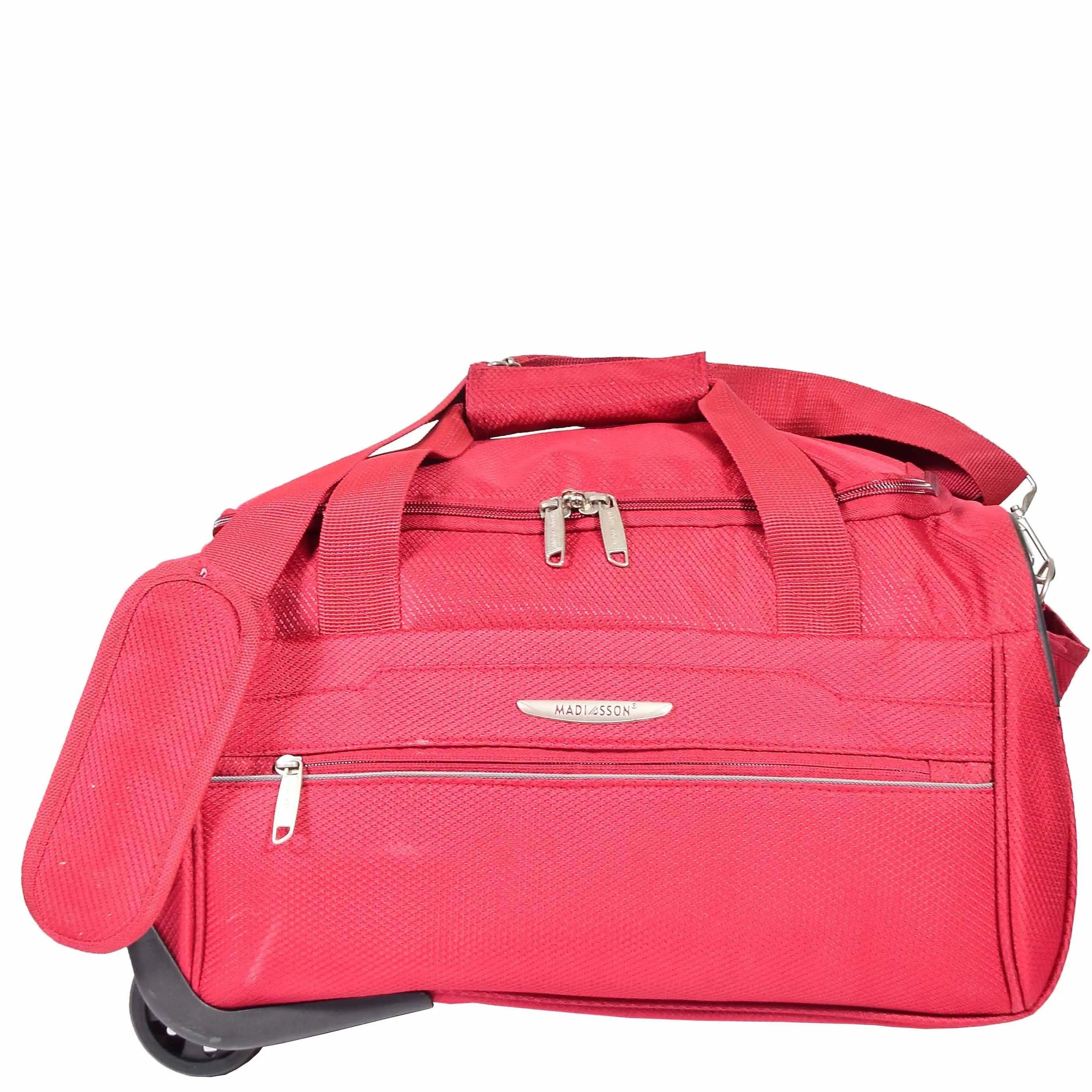 DR638 Weekend Travel Mid Size Bag Wheeled Holdall Duffle Red