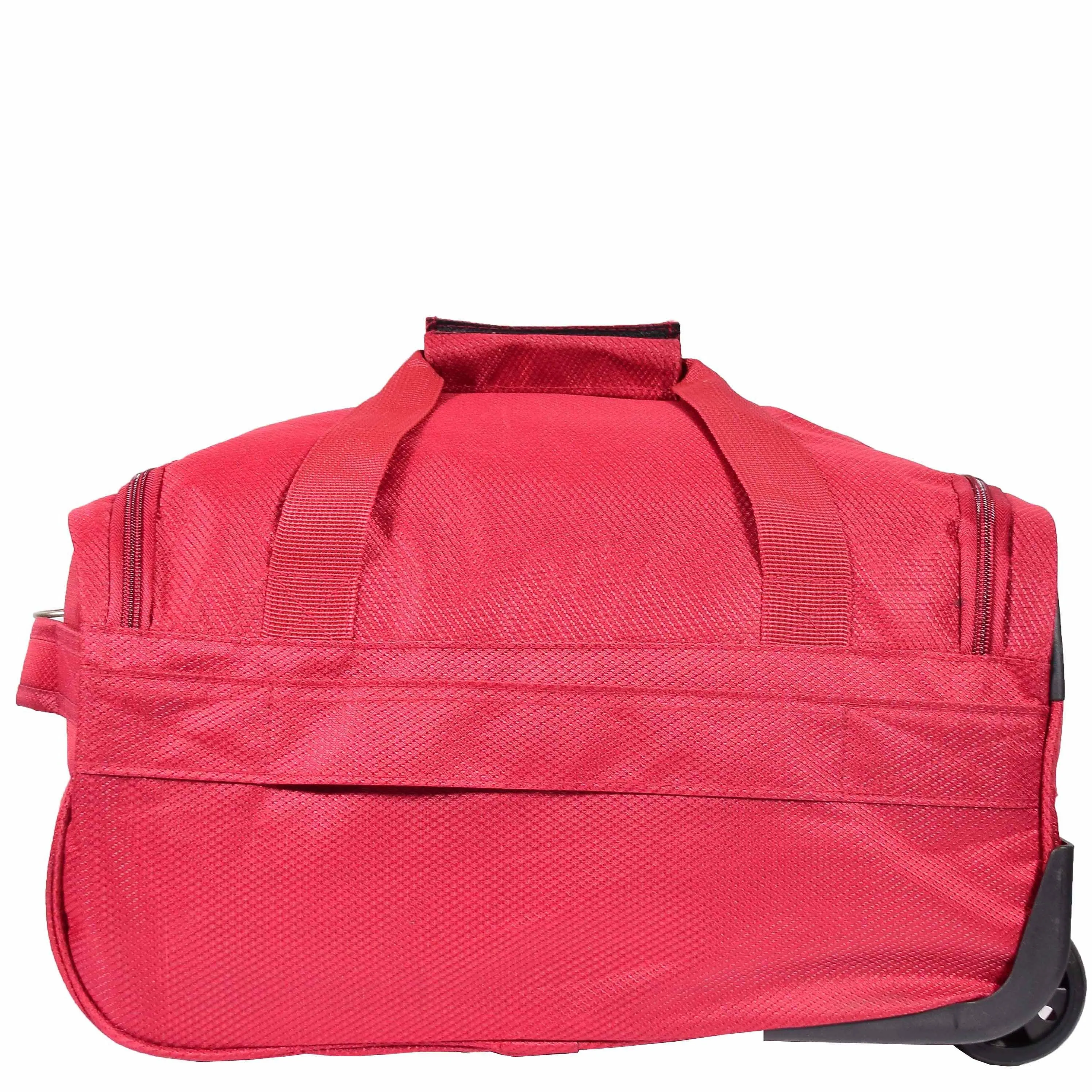 DR638 Weekend Travel Mid Size Bag Wheeled Holdall Duffle Red
