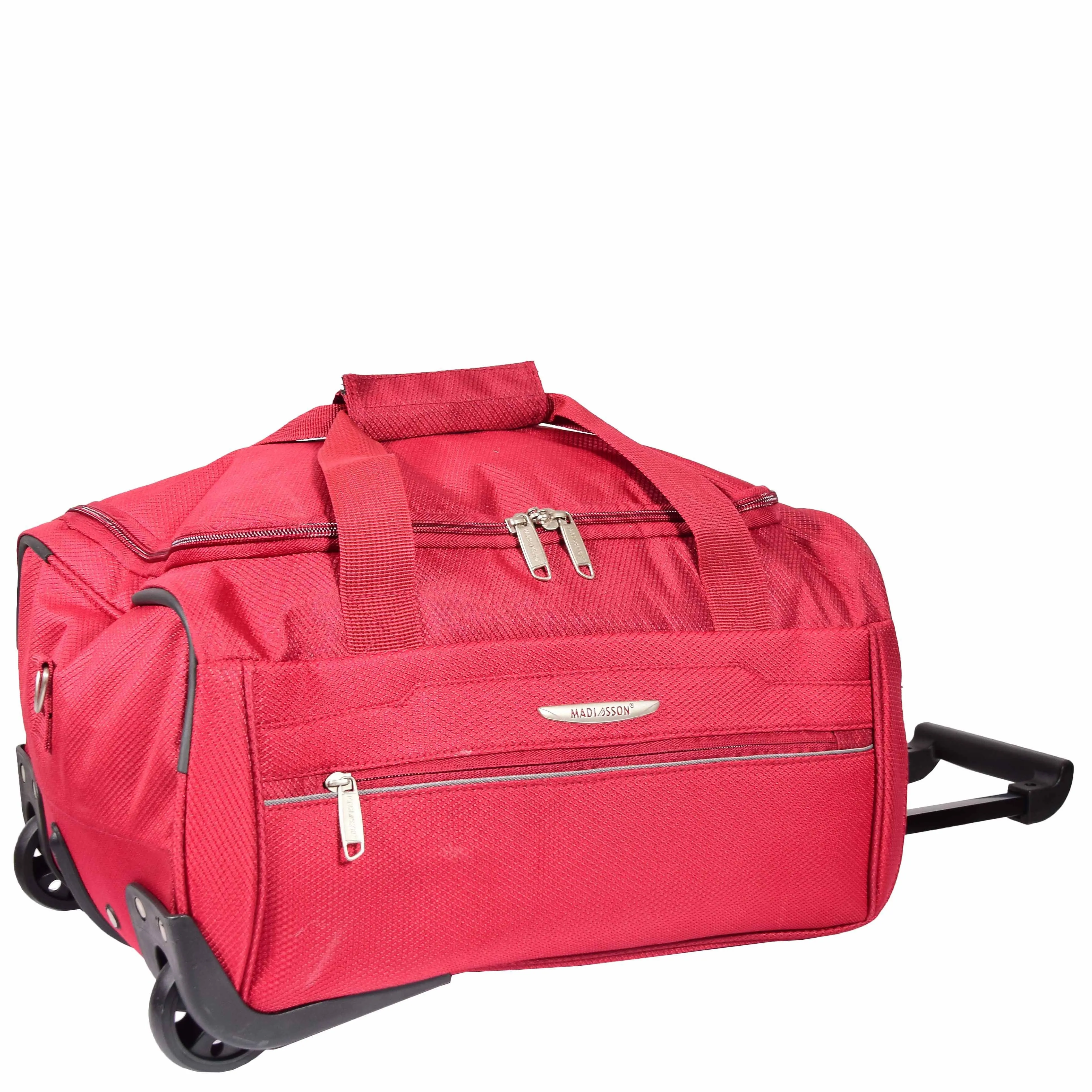 DR638 Weekend Travel Mid Size Bag Wheeled Holdall Duffle Red