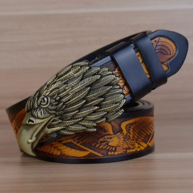Eagle Designers Luxury Fashion Vintage Male Strap Brand Genuine Leather Belt