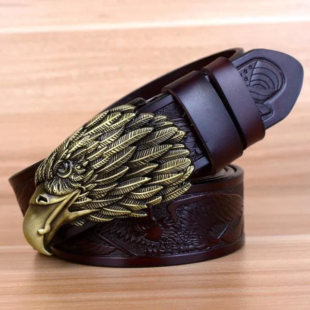 Eagle Designers Luxury Fashion Vintage Male Strap Brand Genuine Leather Belt