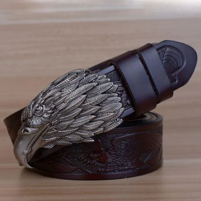 Eagle Designers Luxury Fashion Vintage Male Strap Brand Genuine Leather Belt