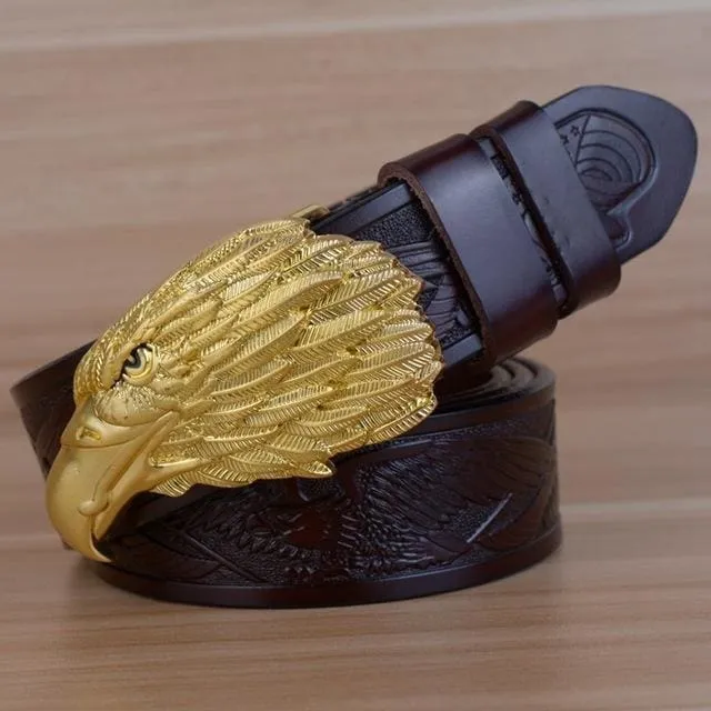 Eagle Designers Luxury Fashion Vintage Male Strap Brand Genuine Leather Belt
