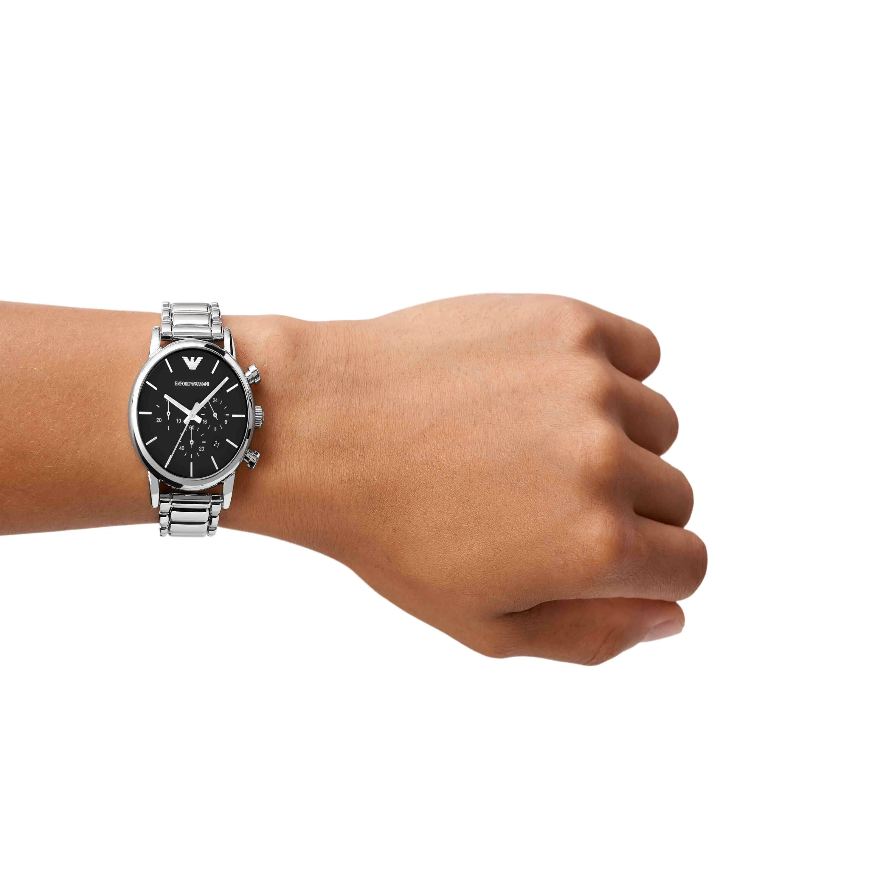Emporio Armani Silver Tone Chronograph Watch AR1853