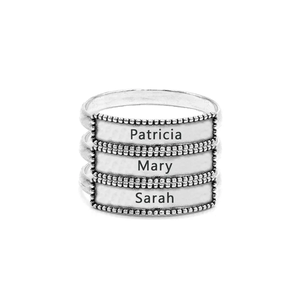 Engravable Stack Tag Ring