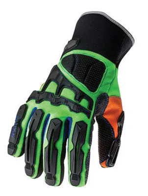 Ergodyne Large Hi-Viz Lime ProFlex 925FWP 3M Thinsulate And Hipora Lined PVC Dorsal Impact Reducing Cold Weather Gloves With Contoured Neoprene Cuff, Reinforced Kevlar Palm Stitching, PVC on Palm And Fingers,