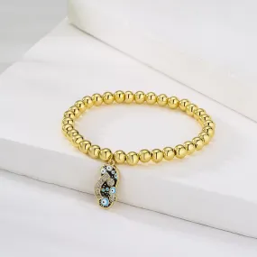 Evil Eye Gold Beaded Bracelet