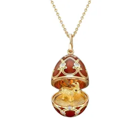 Faberge Palais Tsarskoye Selo Red Locket with Goat Surprise