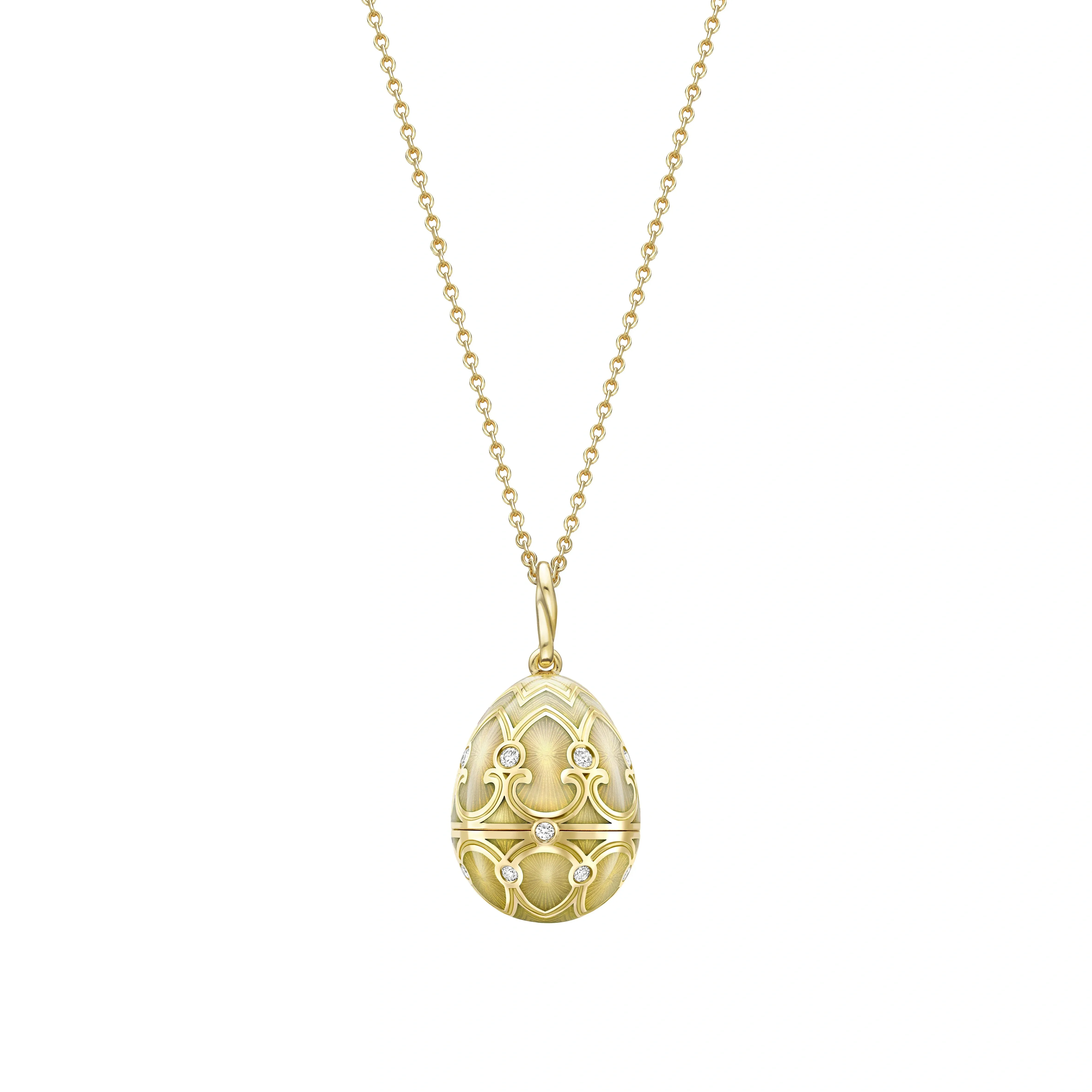 Faberge Palais Tsarskoye Selo Yellow Gold Locket With Hen Surprise