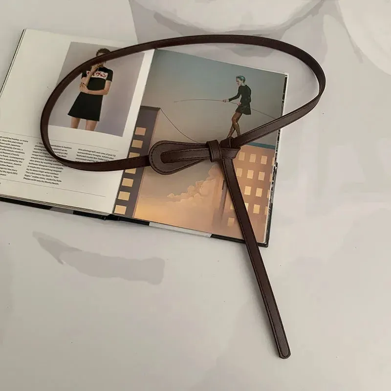 Fashion Women Waist Belt Adjustable Knot Skinny Belt for Women Casual Dress Belts