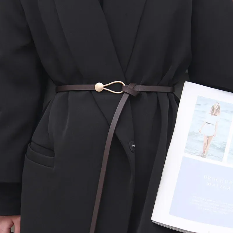 Fashion Women Waist Belt Adjustable Knot Skinny Belt for Women Casual Dress Belts