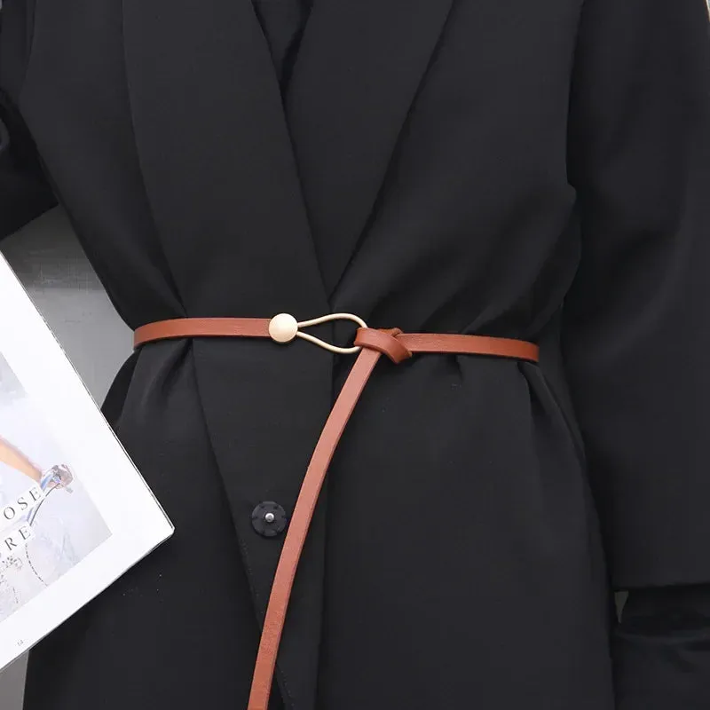 Fashion Women Waist Belt Adjustable Knot Skinny Belt for Women Casual Dress Belts
