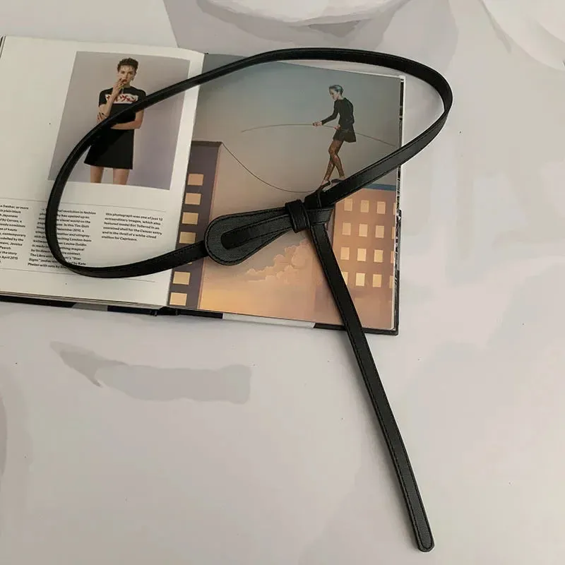 Fashion Women Waist Belt Adjustable Knot Skinny Belt for Women Casual Dress Belts