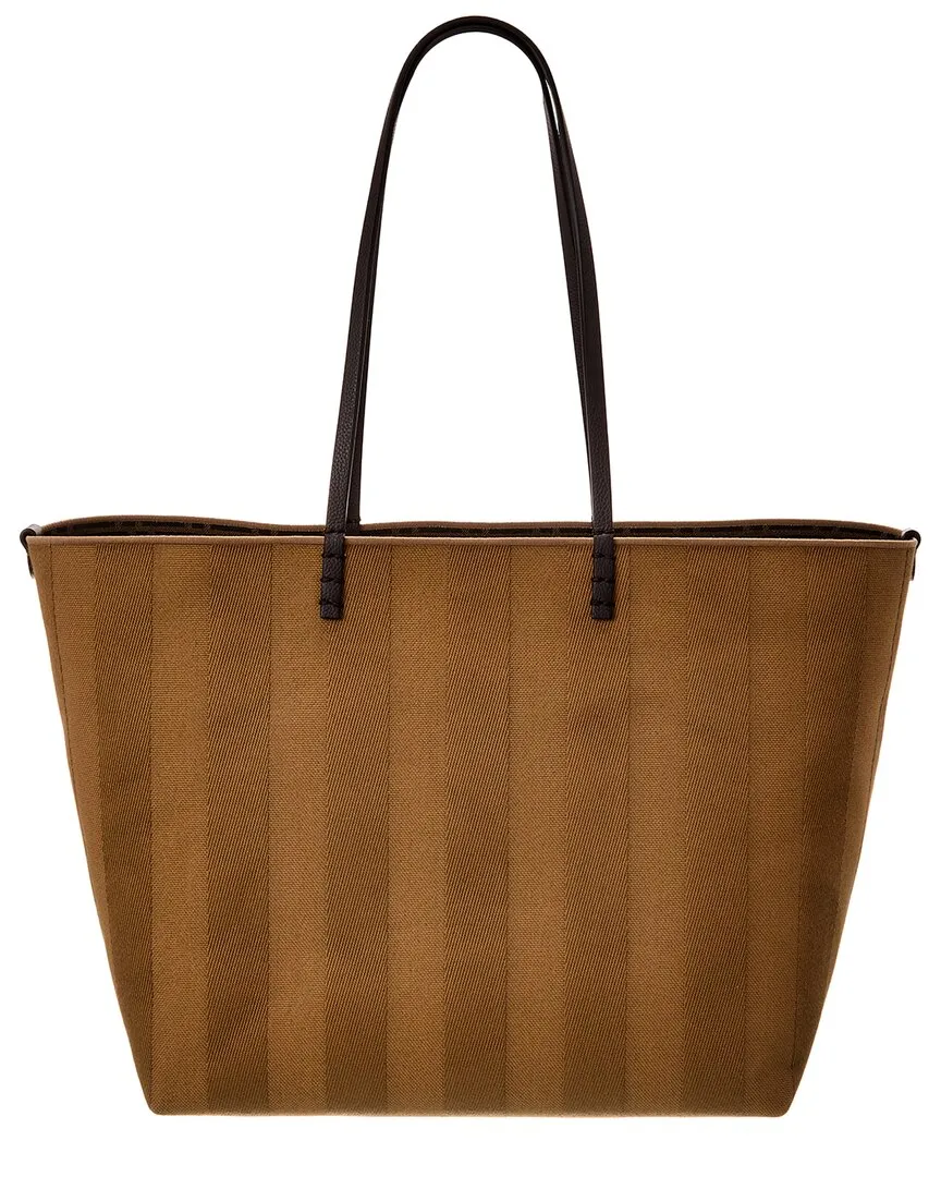 FENDI Roll Large Reversible Canvas & Leather Tote