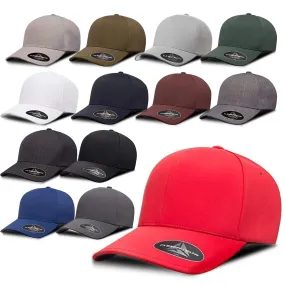 Flexfit Delta 180 Hat Seamless Fitted Cap Closed Back Stretch-fitted Performance Hat