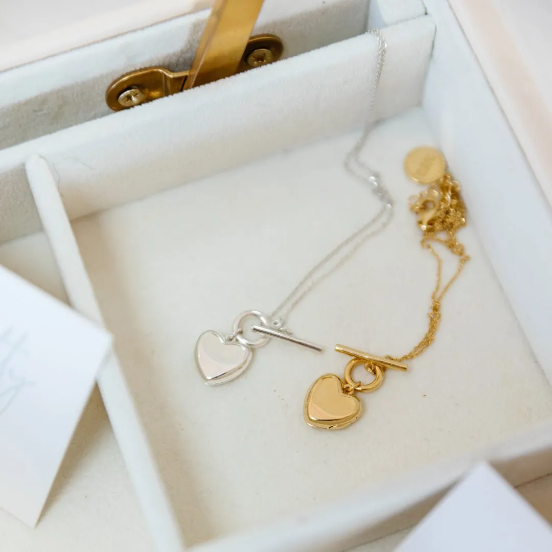 FRAICHE MINI SWEETHEART LOCKET NECKLACE - SILVER