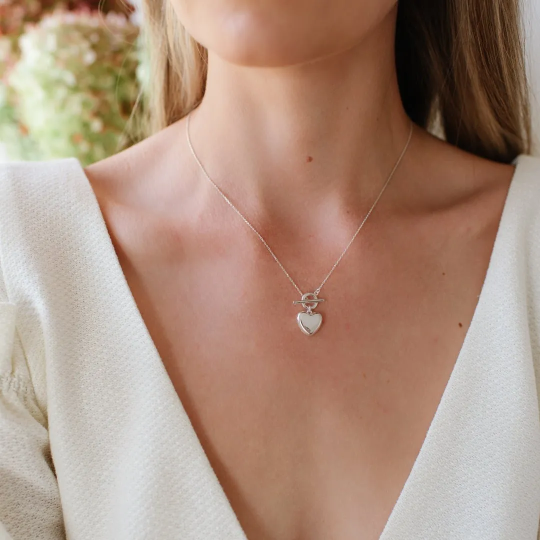 FRAICHE MINI SWEETHEART LOCKET NECKLACE - SILVER
