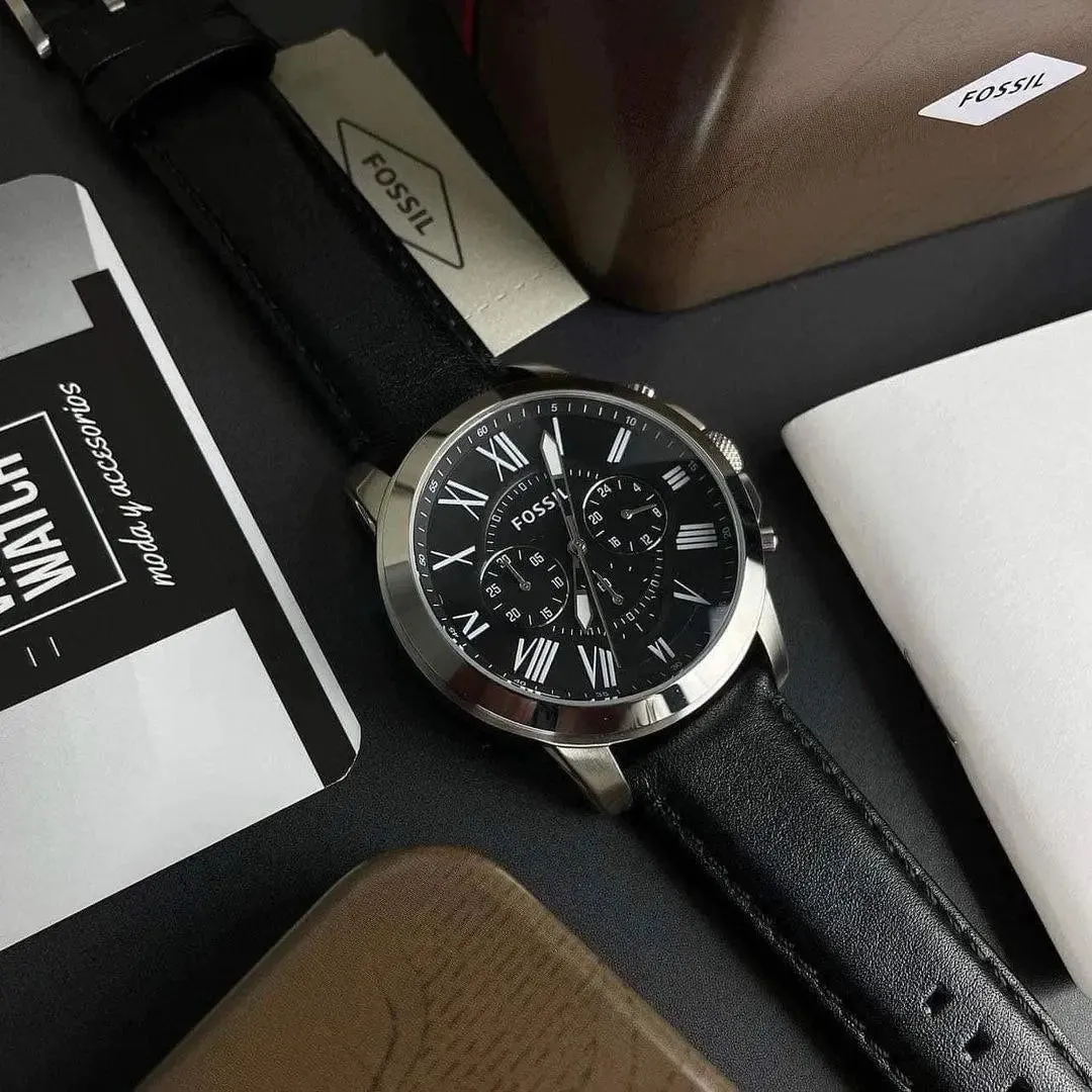 FS4812 Fossil Men's Watch – Premium Leather, Chronograph Dial