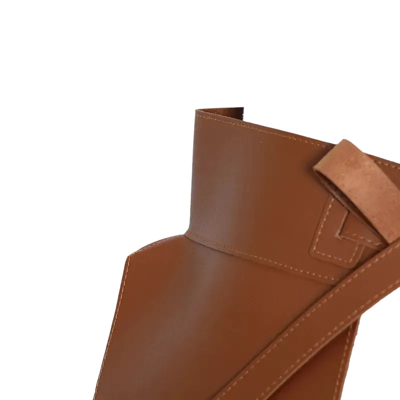 FUMI Tan Vegan Oversized Statement Waist Belt