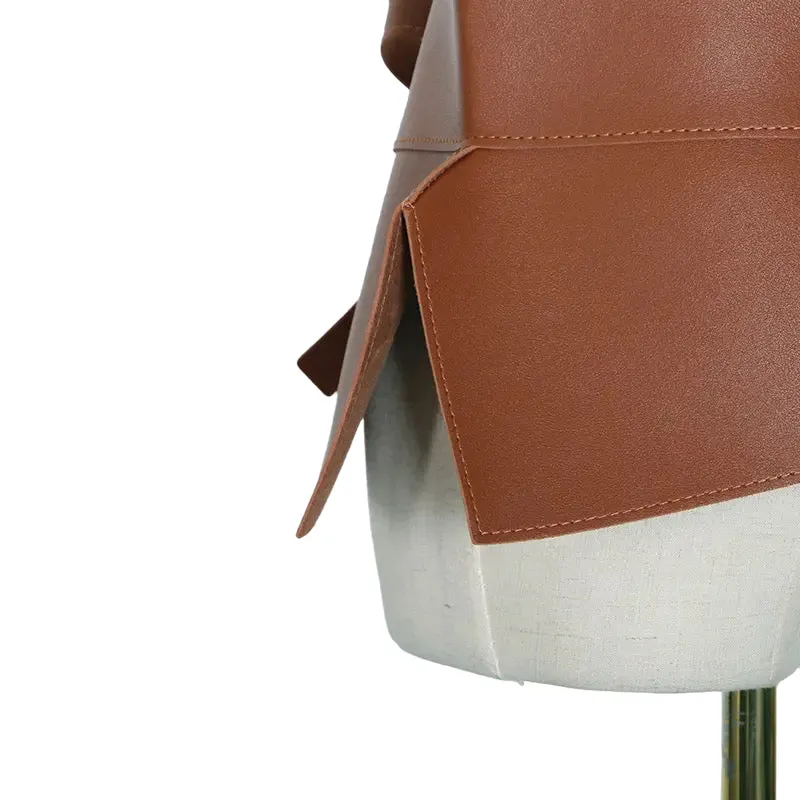 FUMI Tan Vegan Oversized Statement Waist Belt