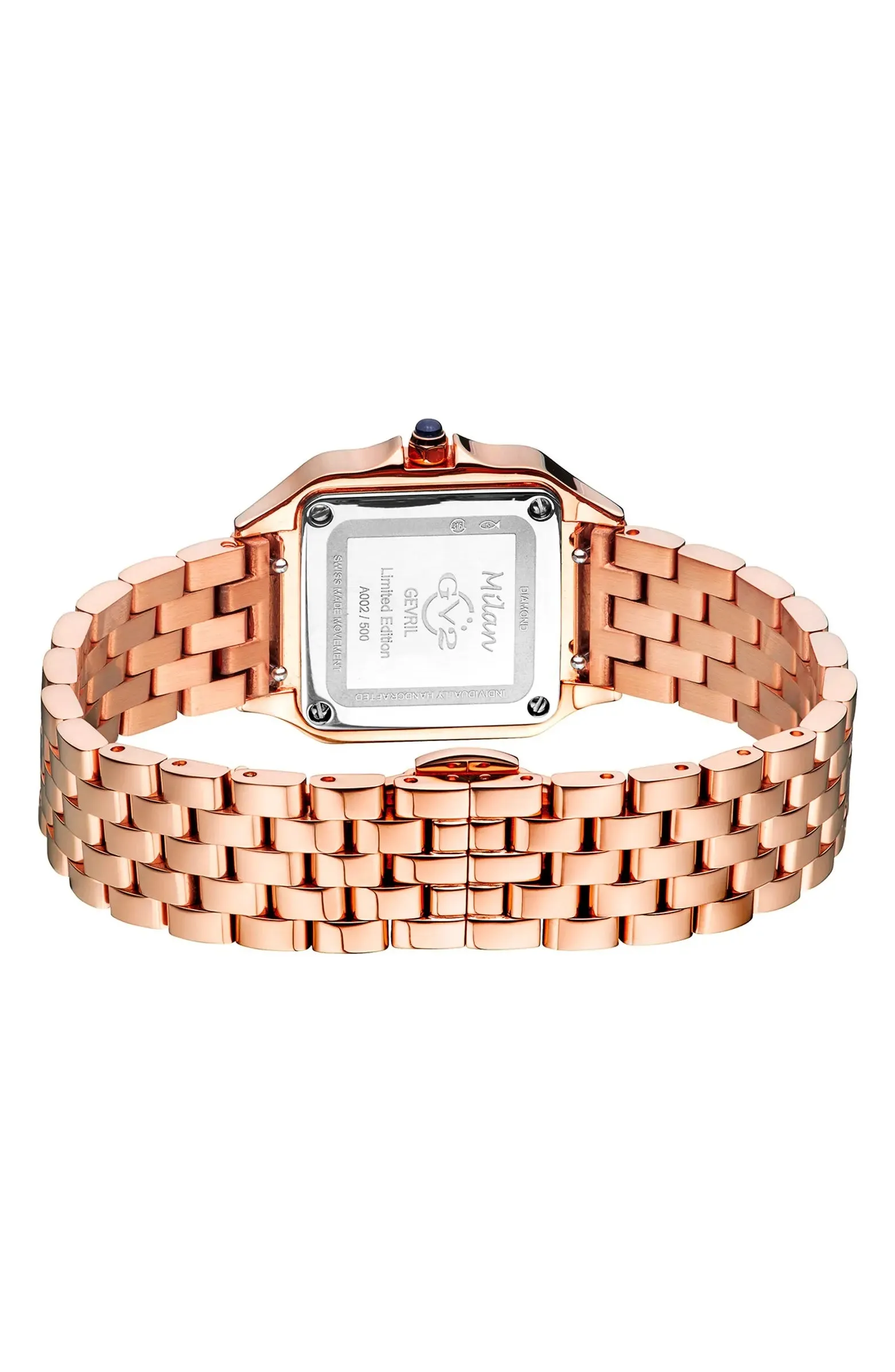 GEVRIL GV2 MILAN DIAMOND DIAL BRACELET WATCH