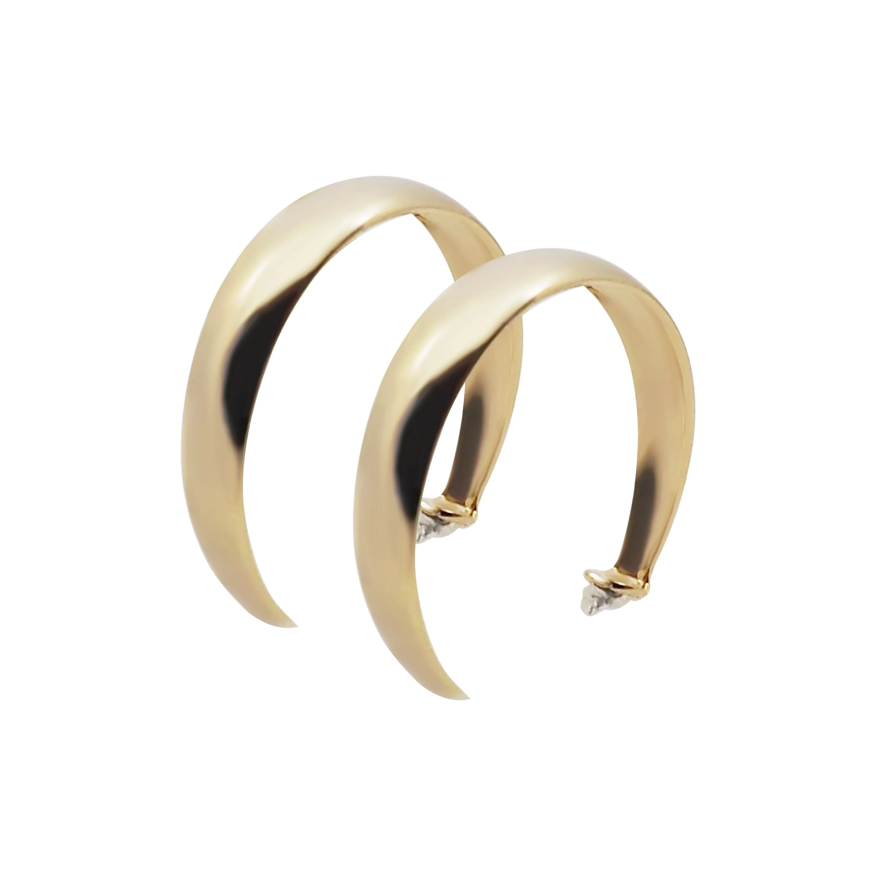 Gold Rounded Invisible Clip On Hoop Earrings