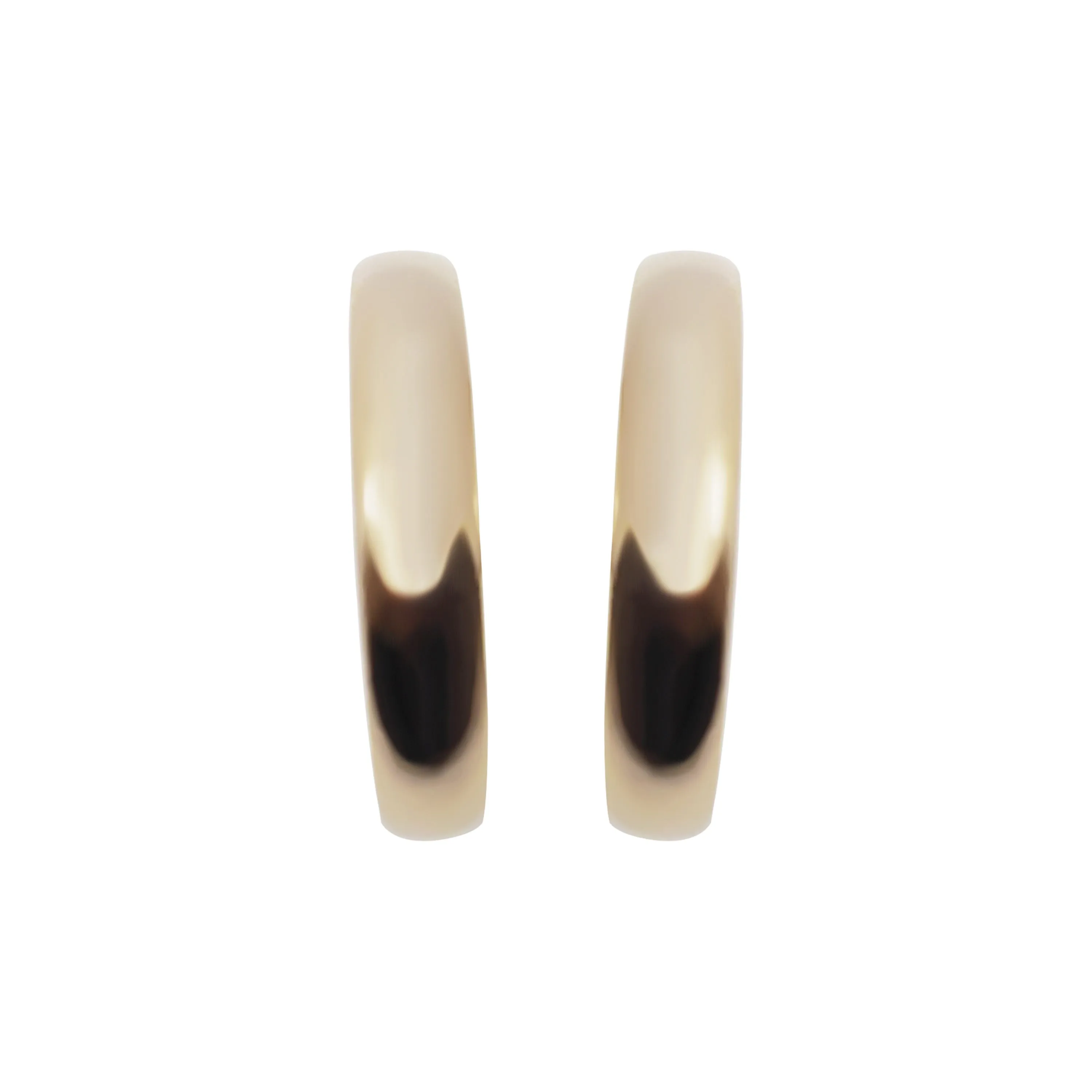 Gold Rounded Invisible Clip On Hoop Earrings