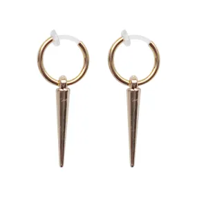 Gold Spike Resin Clip On Hoop Earrings