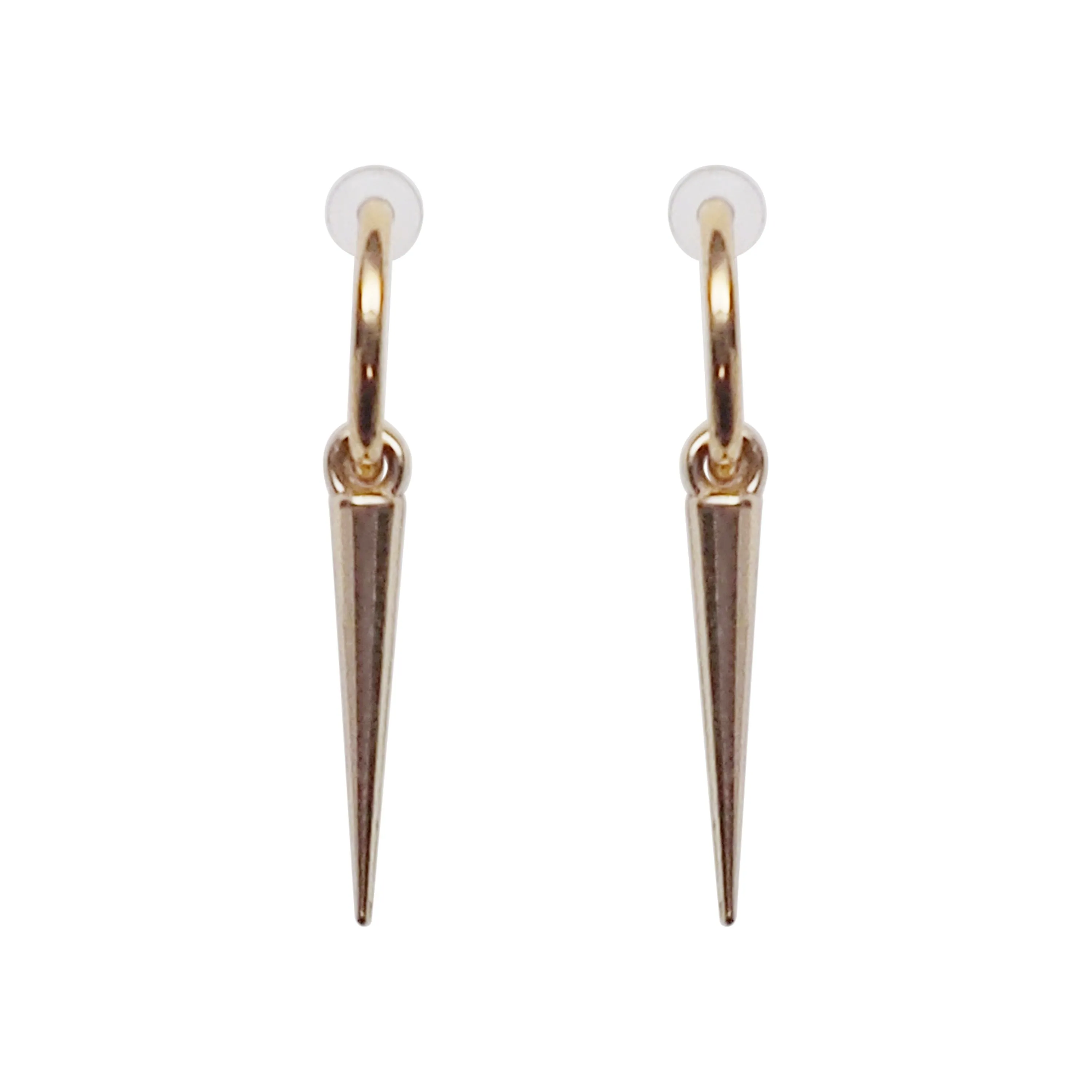 Gold Spike Resin Clip On Hoop Earrings