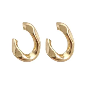 Gold Teardrop Minimal Invisible Clip On Stud Earrings