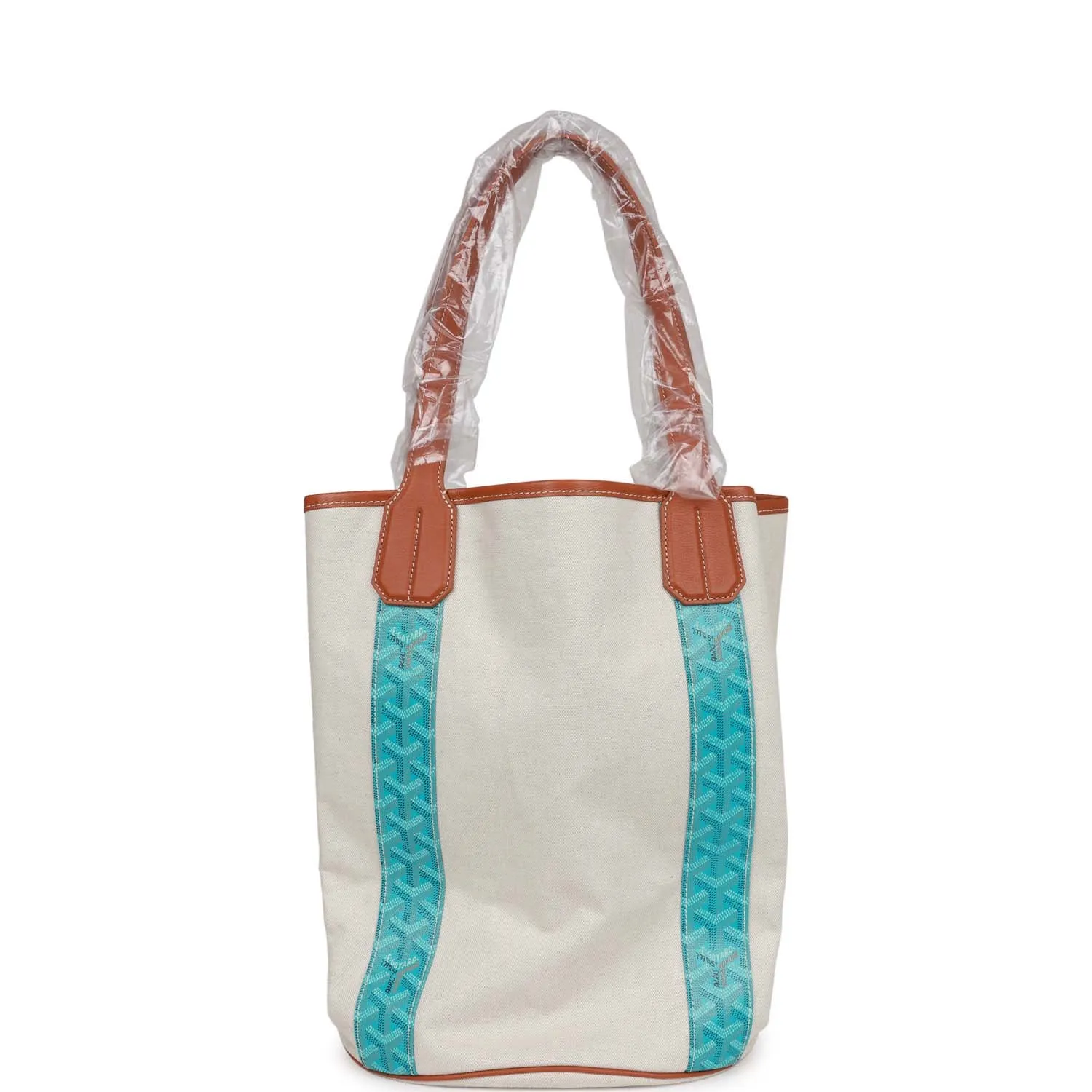 Goyard Goyardine Turquoise Belharra Reversible Beach Tote Bag