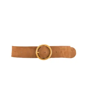 Hannah tan suede waist belt