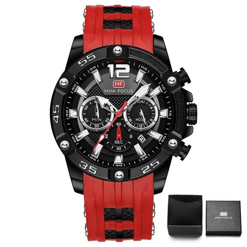 Herren Sportuhr Chronograph - Silikon Riemen Quarz Armee