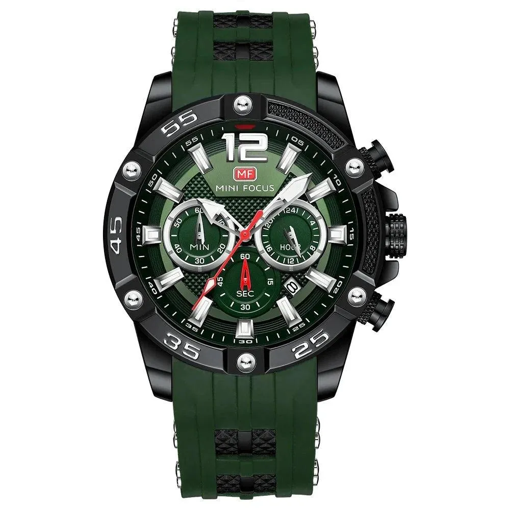 Herren Sportuhr Chronograph - Silikon Riemen Quarz Armee