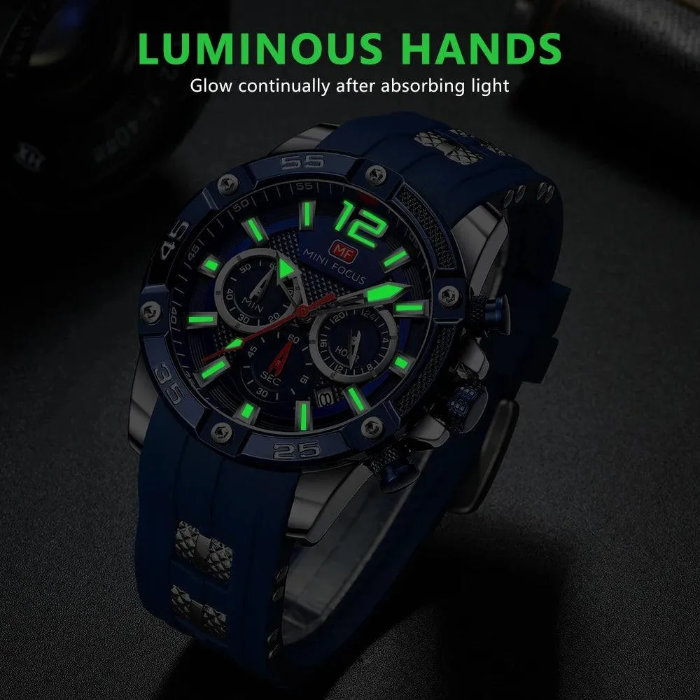 Herren Sportuhr Chronograph - Silikon Riemen Quarz Armee