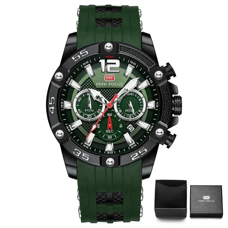 Herren Sportuhr Chronograph - Silikon Riemen Quarz Armee