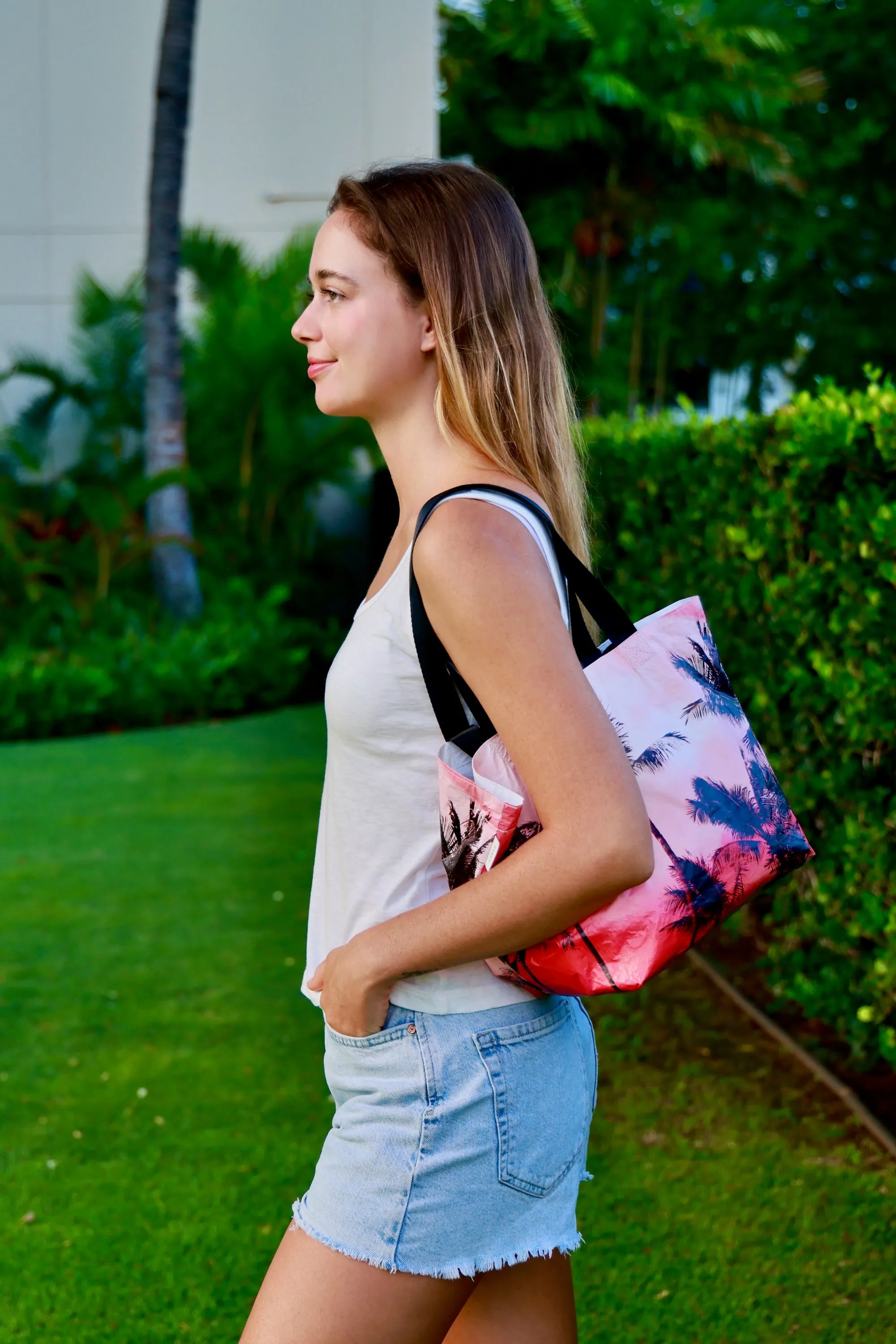 Honolulu Tote Bag Coco Palms Sunset & Haleiwa Lanikai Waikiki (Reversible)