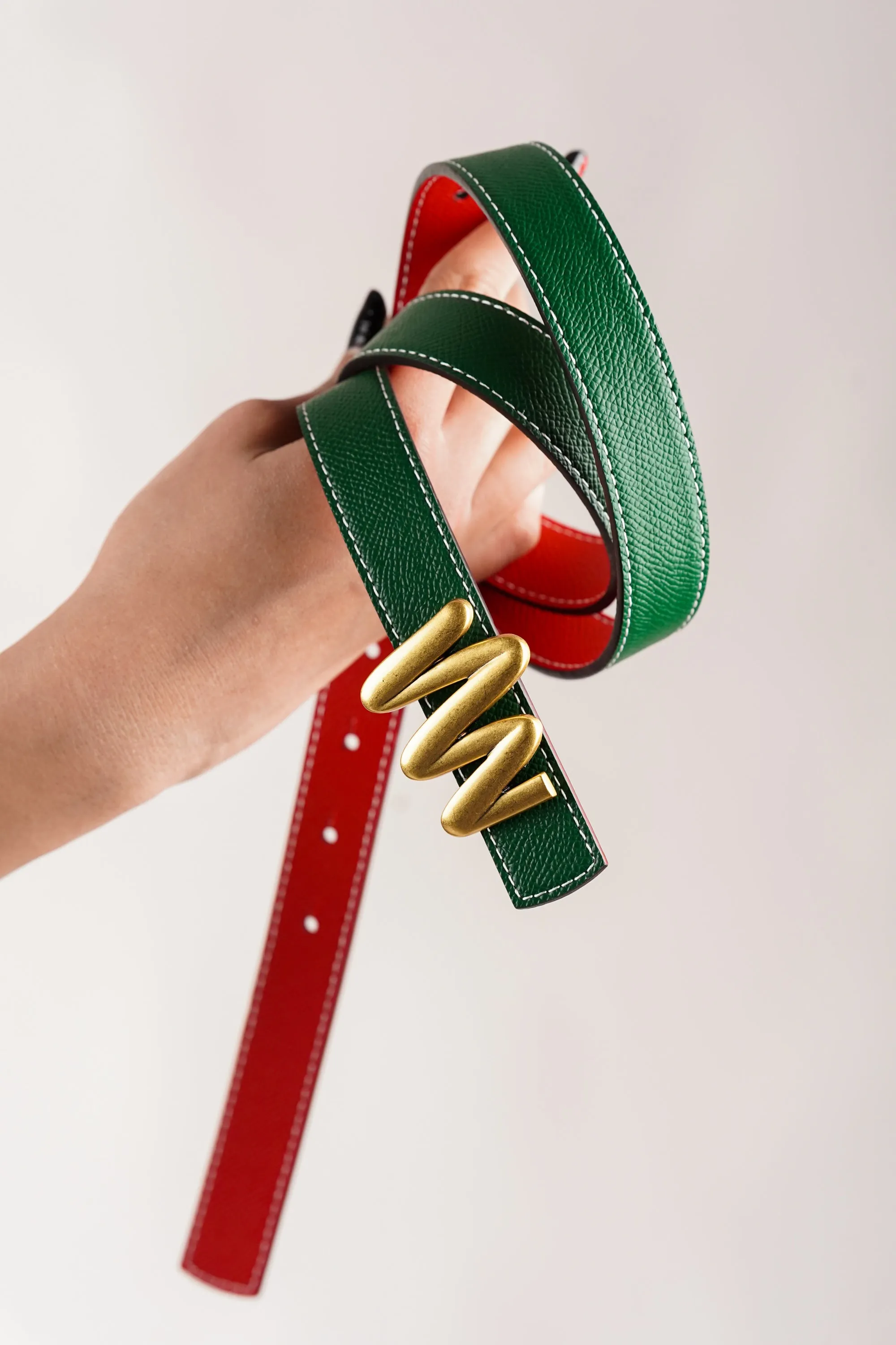 Hot Red & Green Beat Reversible Belt