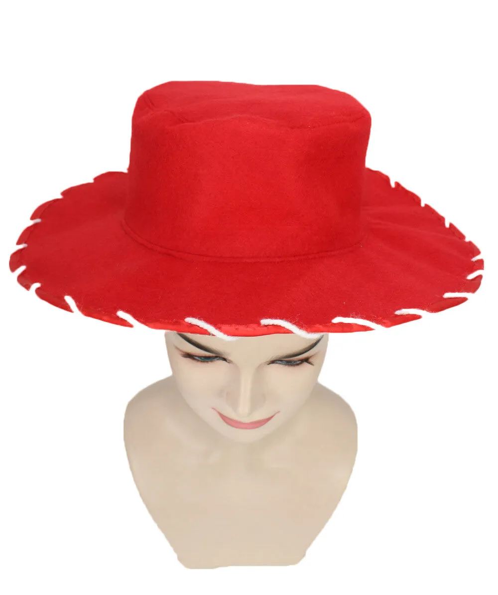 HPO Adult Women's Cowgirl Yarn-Braided Wig with Felt Hat