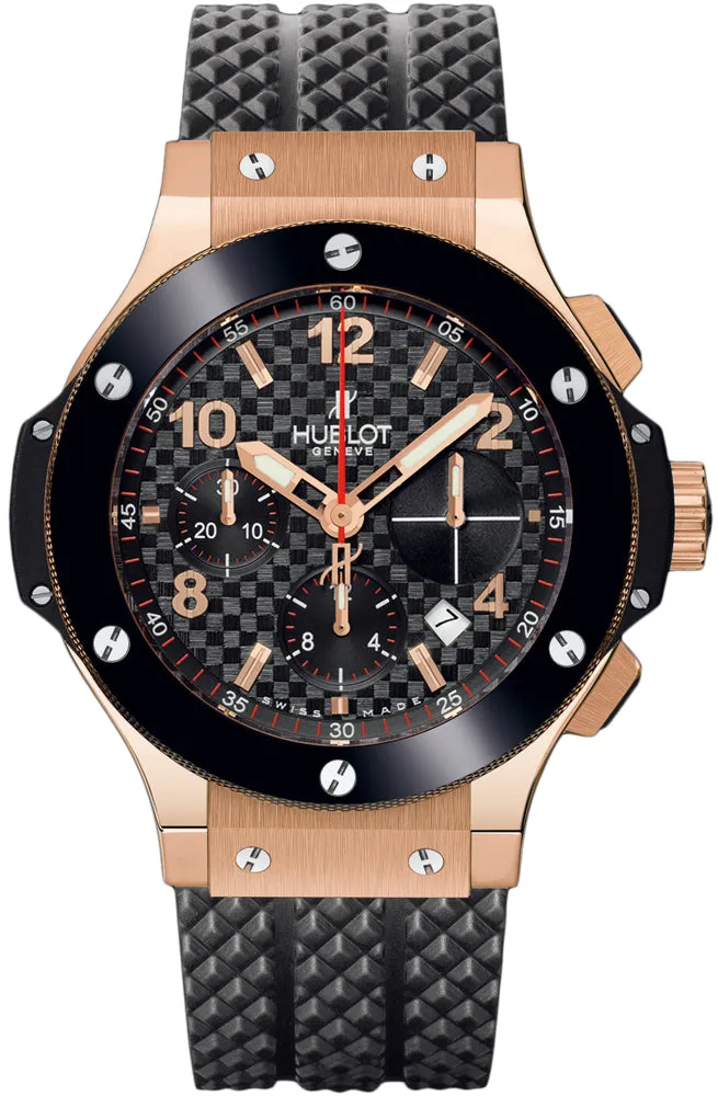 Hublot Big Bang Rose Gold Ceramic Rubber Chronograph Automatic Men's Watch
