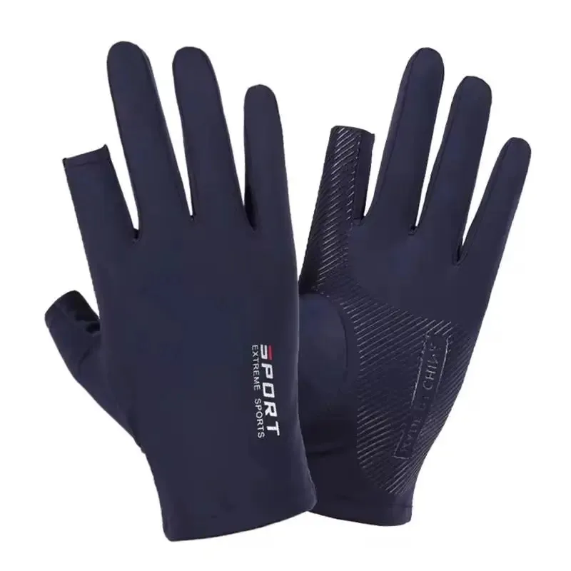 Ice Silk Half-Finger Gloves - High Elasticity for Cycling/Sports & Driving
