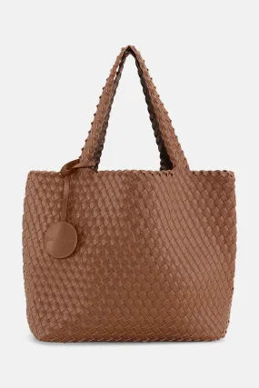 Ilse Jacobsen Burnt Caramel Tote Bag with Metallic Brown