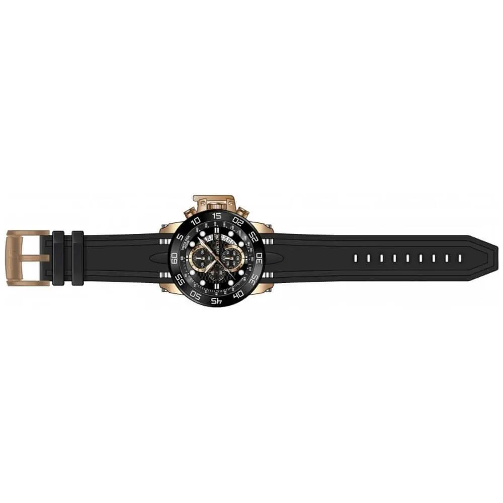Invicta 19254 Men's I-Force Quartz Black Rubber Strap Black Dial Multifunction Chrono Watch