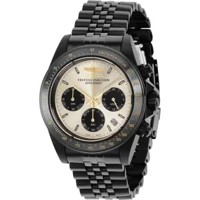 Invicta Men's Chronograph Watch - Speedway Quartz Black and Gold Dial Steel | 36738