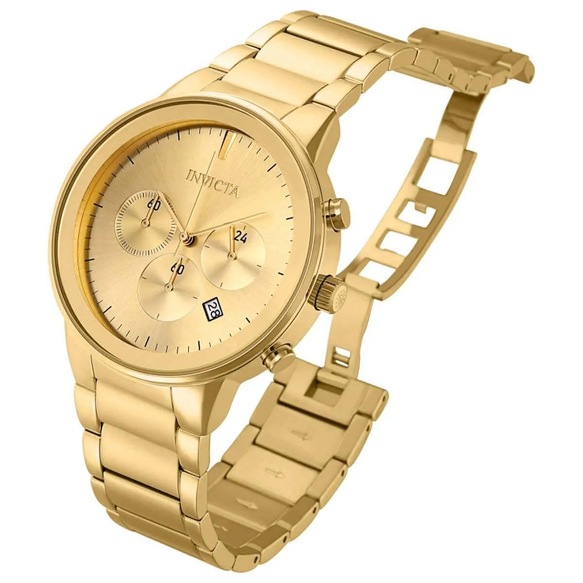 Invicta Men's Quartz Watch - Specialty Gold Tone Dial Yellow Gold Bracelet | 29481