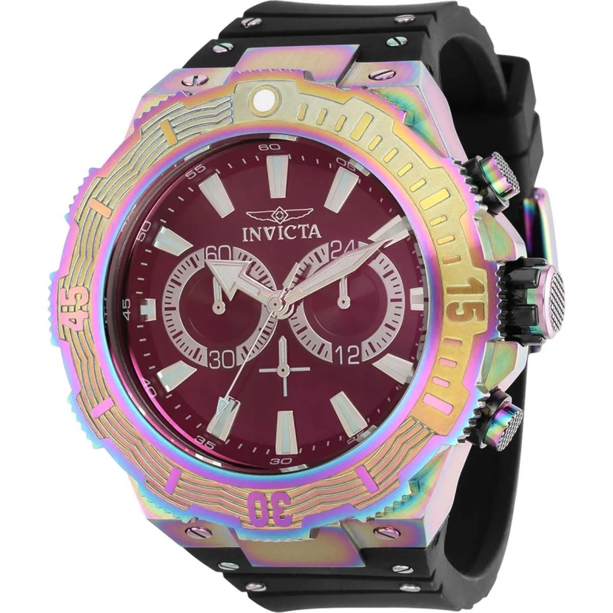 Invicta Men's Watch - Akula Quartz Chrono Black Dial Silicone Rubber Strap | 36310