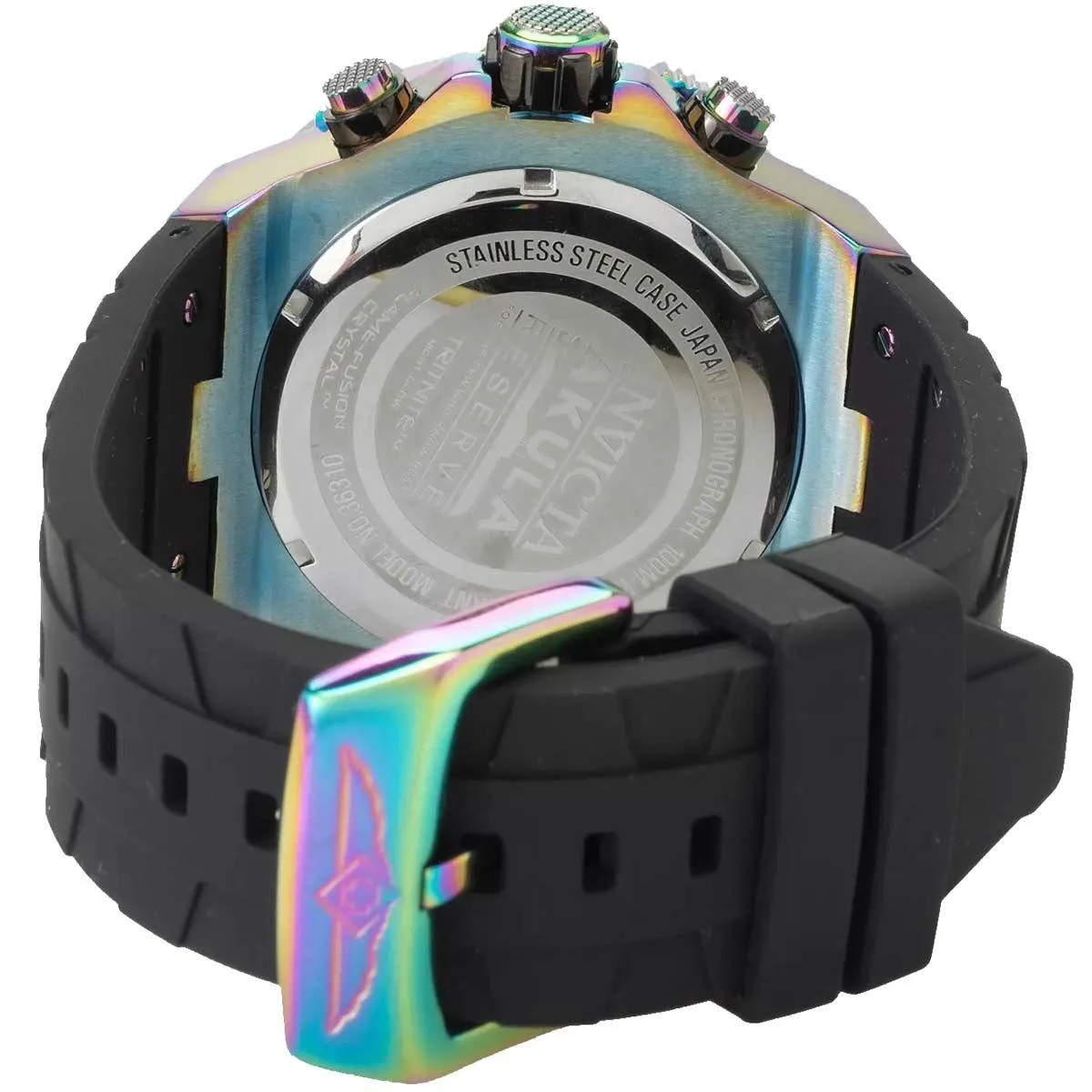Invicta Men's Watch - Akula Quartz Chrono Black Dial Silicone Rubber Strap | 36310