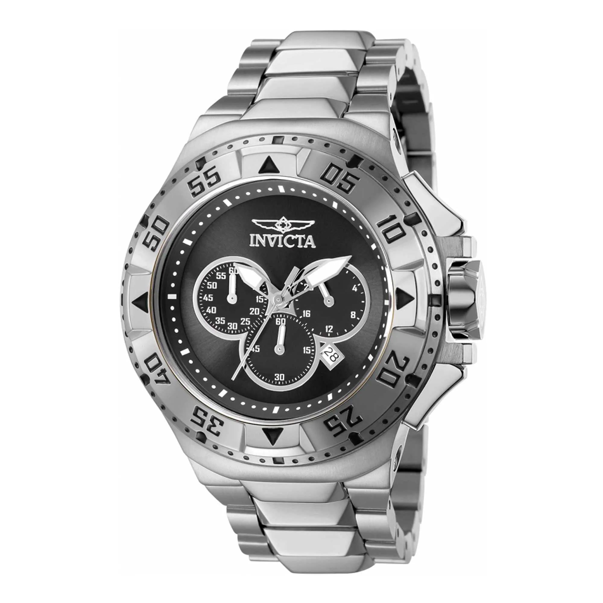 Invicta Men's Watch - Excursion Chronograph Date Display Silver and Black Dial | 43644