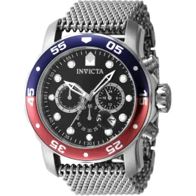 Invicta Men's Watch - Pro Diver Chronograph Quartz Black Dial Mesh Bracelet | 47630